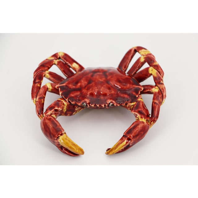 1900s Life-Size Crab Bordallo Pinheiro Portuguese Palissy Ware For Sale - Image 4 of 14
