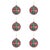 Contemporary Glass Plaid Ball Ornaments (Set of 6) For Sale - Image 3 of 3