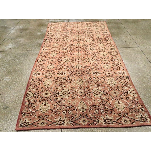 Galerie Shabab Collection Mid-20th Century Handmade Turkish Anatolian Gallery Accent Rug in Blush Pink For Sale - Image 4 of 8