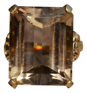 The Schooner: Impressive Quartz Ring in 14 Karat Yellow Gold