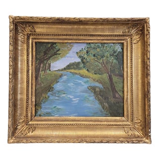 French School Artist, Impressionist River Landscape, Early 20th Century, Oil on Canvas For Sale