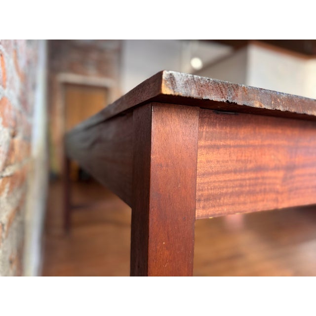 Wood Early 20th-Century English Industrial Work Table, Counter Height For Sale - Image 7 of 12