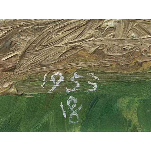 I. G., Paysans au champ, 1955, Oil on Wood, Framed For Sale - Image 4 of 10