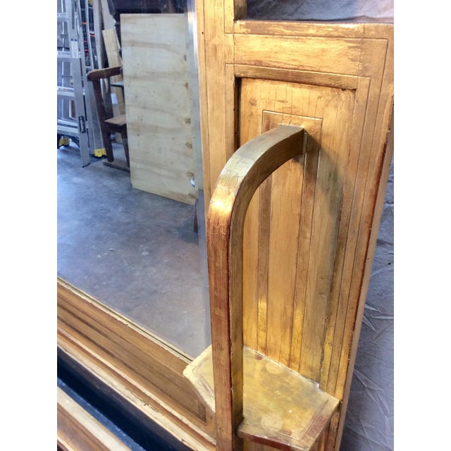 Wood Early 1900s French Art Deco Gold Gilt Hall Mirror Jardinere For Sale - Image 7 of 12