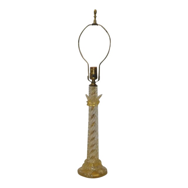 C.1940s Murano Gold Fleck Table Lamp For Sale