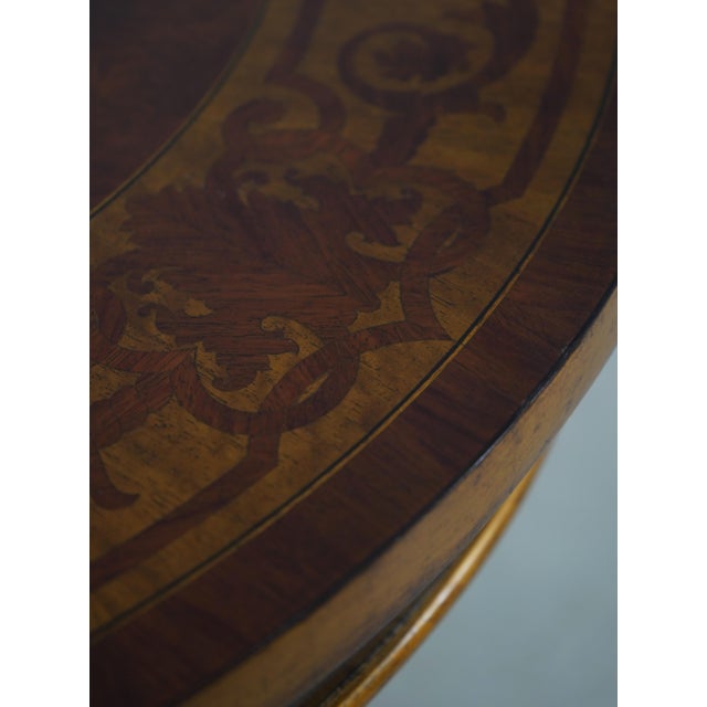 Theodore Alexander Round Inlaid Neoclassical Lamp Table For Sale - Image 10 of 14