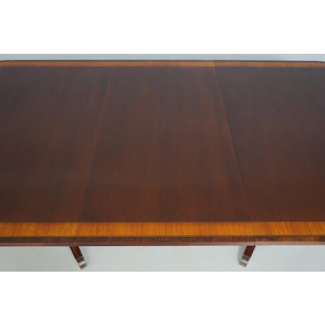 Ethan Allen Mahogany Inlaid Dining Table For Sale - Image 15 of 18