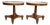 Pair of Weiman "Heirloom" Round Mahogany and Marble Pedestal Side Tables, MCM For Sale