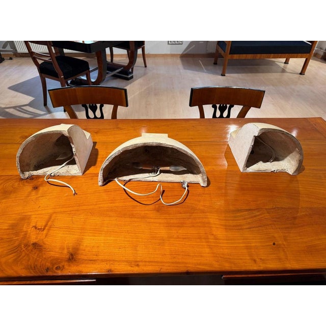 Art Deco Wall Sconces in Patinated Plaster, France, 1925, Set of 3 For Sale - Image 11 of 18