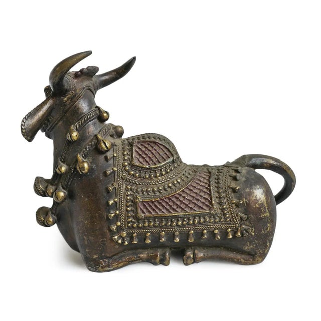 Antique Brass Nandi Bull India For Sale - Image 4 of 9