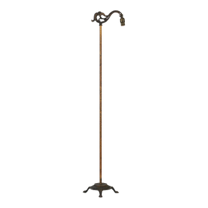 Mid 20th Century Restored Art Nouveau Brass Bridge Floor Lamp