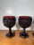 Ruby Red Vintage Ruby Red Pressed Glass Goblets Diamond Pattern Pedestal Stemwar - Set of 3 For Sale - Image 8 of 18