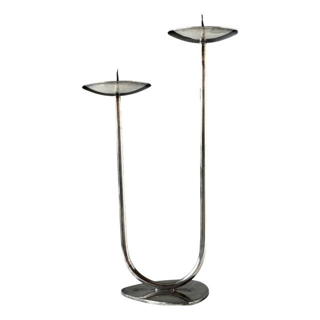 Mid-Century Modern Candleholder in Metal, 1960s For Sale