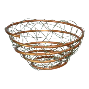 Custom Hand Crafted Brutalist Copper Studio Art Sculpture Basket