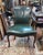 Antique French Green Leather Arm Chair For Sale - Image 9 of 13