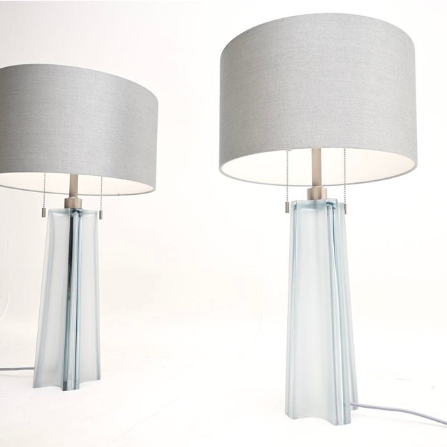 Glass Italian Murano Glass Quatrefoil Table Lamps from Donghia, 2000, Set of 2 For Sale - Image 7 of 11