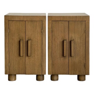 Vintage White Oak Modernist Nightstands - Pair For Sale