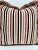 Traditional Cut Velvet Multicolor Stripe Lavender Silk Fringe Pillow For Sale - Image 3 of 10