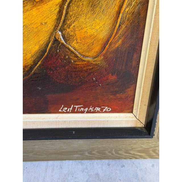 Vintage Danish Modern Sailboat Painting Signed Led Tingkær 1970 For Sale - Image 4 of 7