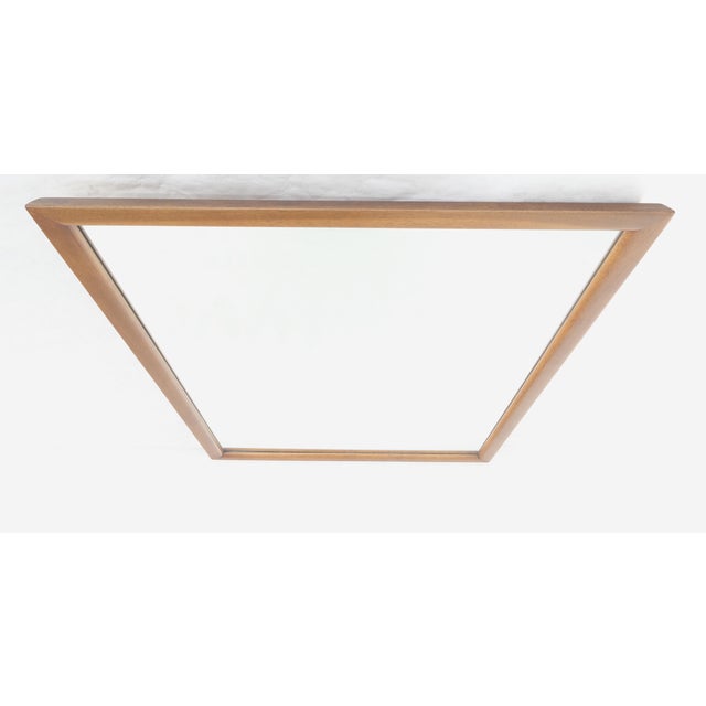 Wood Large 31x43 Rectangle American Light Walnut Solid Wall Mirror MINT For Sale - Image 7 of 8