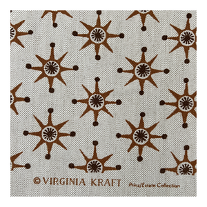 Virginia Kraft Caramel Bark Prinz Estate Collection Hand Printed Linen Fabric- 6 Yards