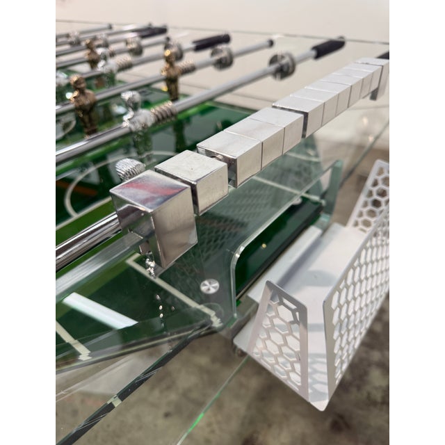 Vintage Lucite & Crystal Glass Foosball Table, Italy, 1970s For Sale - Image 12 of 13