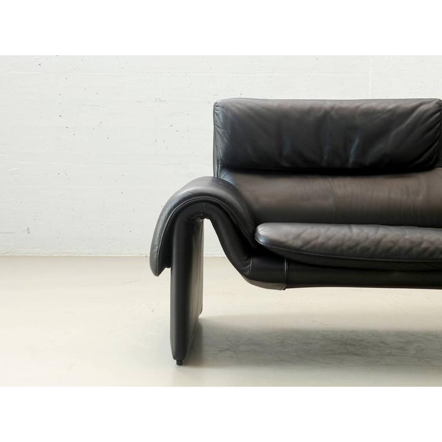 Black Leather Model Ds-2011/02 Sofa by de Sede, 1980s For Sale - Image 6 of 17