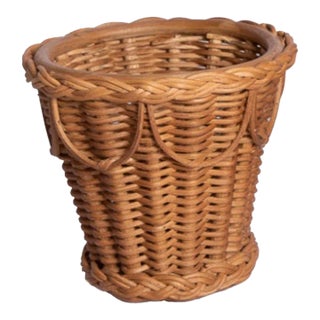 Sharland England Rattan Pinet Plant Pot, Small For Sale