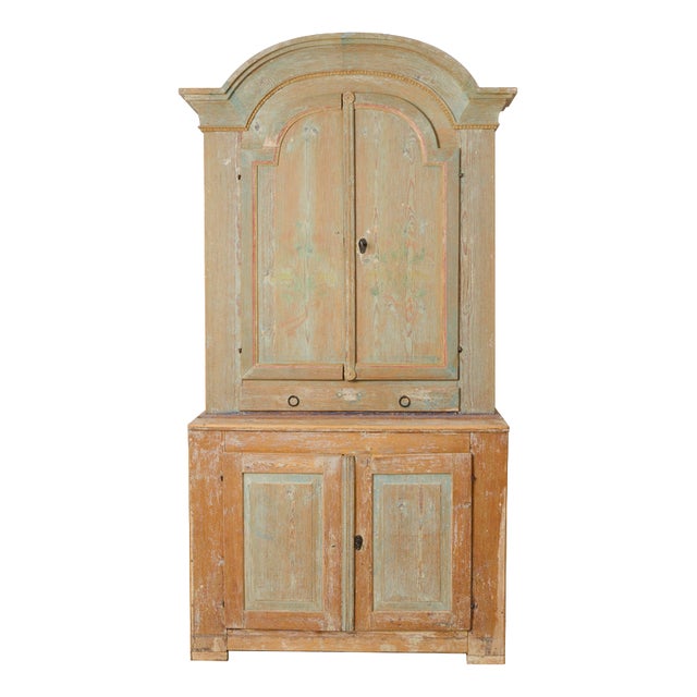 Swedish Antique Rococo Country House Cabinet For Sale