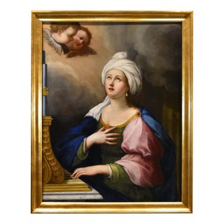 Lucas de la Haye / Luca Fiammingo, Saint Cecilia, 1650, Oil on Canvas, Framed For Sale
