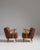 Wood Pair of 1940s Danish Brown Mid-Century Modern Upholstered Armchairs For Sale - Image 7 of 15