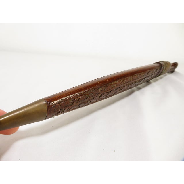Brown Antique Wood Carved Ottoman Empire Dagger W/ Sheath ~ Middle East Knife Sword Art For Sale - Image 8 of 18