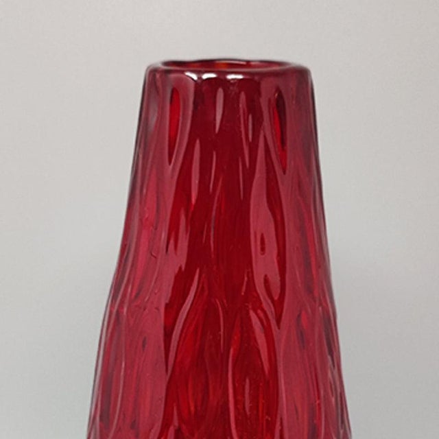 Mid-Century Modern Mid-Century Modern Ruby Red Murano Glass Vase by Ca Dei Vetrai, 1960s For Sale - Image 3 of 7