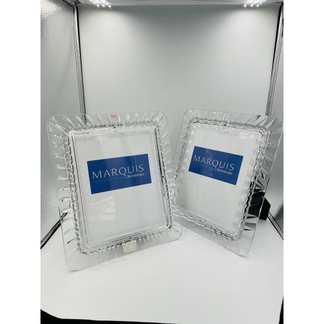 Rare & Retired! This is a strikingly elegant pair of picture frames! These Marquis by Waterford "Sheridan" pattern frames...