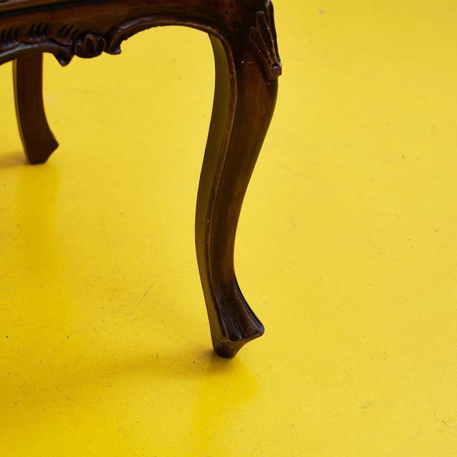 Vintage Sofa in Carved Wood and Velvet For Sale - Image 6 of 9