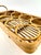 1960s 1960s Mid-Century Modern Rattan Drink Caddy With Wine Bottle Rack For Sale - Image 5 of 12