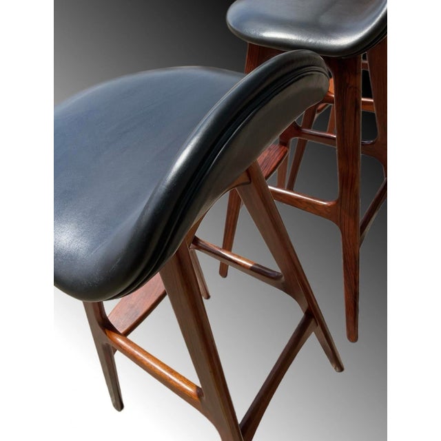 Danish OD61 Bar Stools by Erik Buck for Oddense Mobelfabrik, 1960s, Set of 3 For Sale - Image 11 of 18