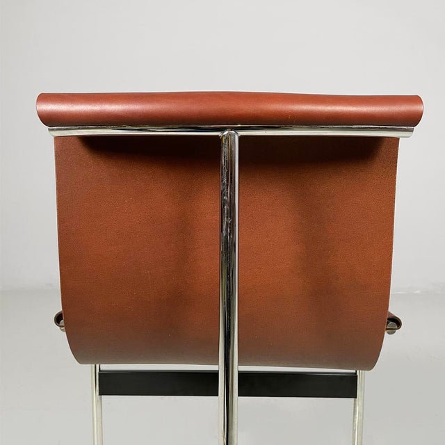 Italian Modern Leather T Chairs by Katavolos, Littell and Kelley for Icf, 1960s, Set of 4 For Sale - Image 10 of 18