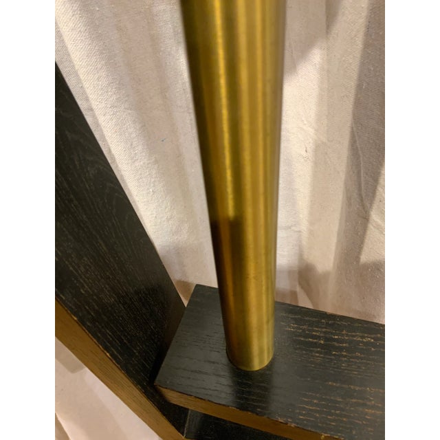 Black Vintage James Mont Style Cérused Oak and Brass Floor Lamp For Sale - Image 8 of 12