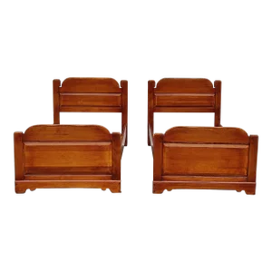 Oklahoma Furniture Co Mid 20th Century Twin Bedframes - Pair