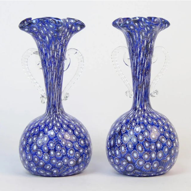1960s Murano Crystal Millefiori Vase by Ercole Barovier, 1960s, Set of 2 For Sale - Image 5 of 5