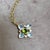 2020s Syna Yellow Gold Peridot and Moon Quartz Flower Pendant with Diamonds For Sale - Image 5 of 6