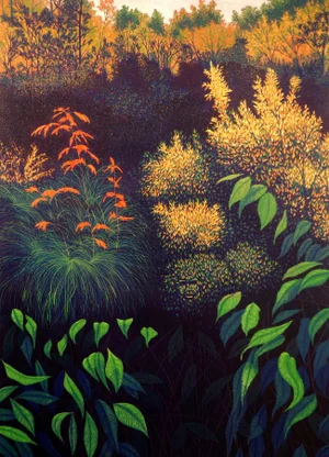 Gordon Mortensen "Natick" Signed Numbered Woodcut Art Print of Forest Unframed 1990
