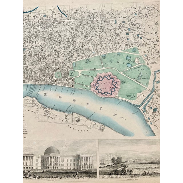 Indian Calcutta India, Original Map, 1834 For Sale - Image 3 of 7