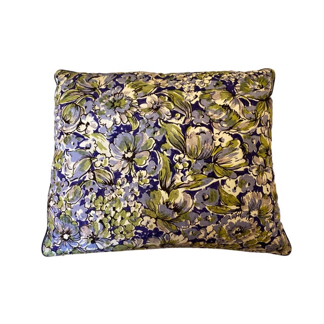 Violet Silk Floral Down Pillow 15" X 18" Lumbar For Sale - Image 10 of 10