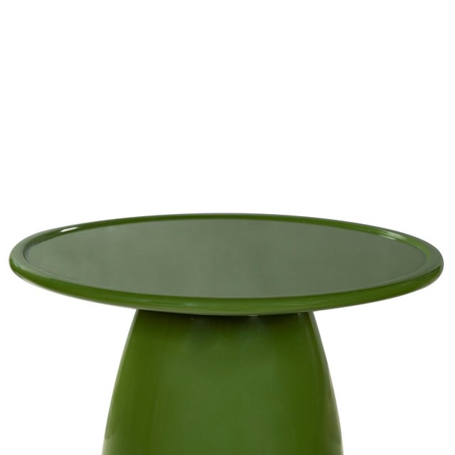 Stephan Concrete High Gloss Accent Table in Olive Green For Sale In Philadelphia - Image 6 of 9