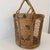 Vintage Handwoven Rattan Basket With Double Handles and Geometric Weave For Sale - Image 4 of 10
