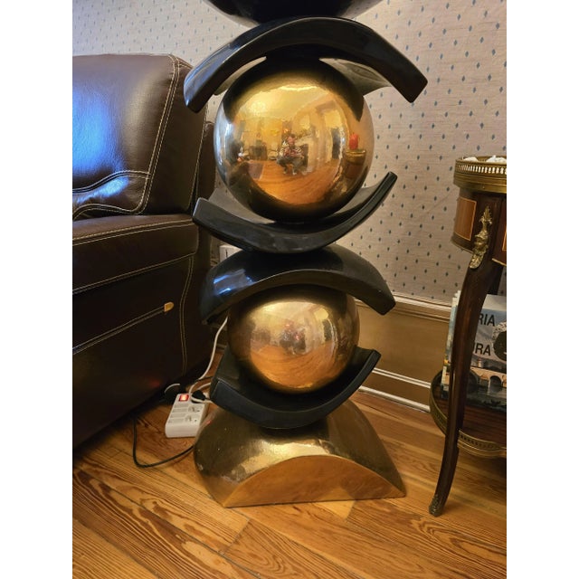 Large Sculptural Sphères & Arcs Floor Lamp by François Chatain, France, 1980s For Sale - Image 10 of 11