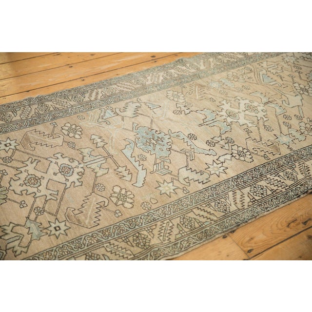 1940s Vintage Persian Heriz Serrated Leaf Wool Rug Runner For Sale - Image 10 of 12