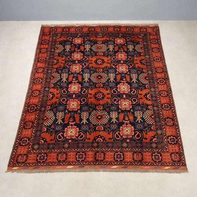 Antique Handmade Heavy Knot Wool Peshawar Rug For Sale - Image 3 of 10